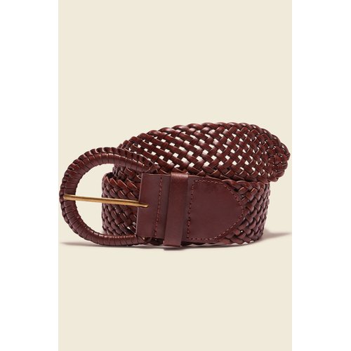 Ceinture tressee en cuir marron Bonobo La Redoute