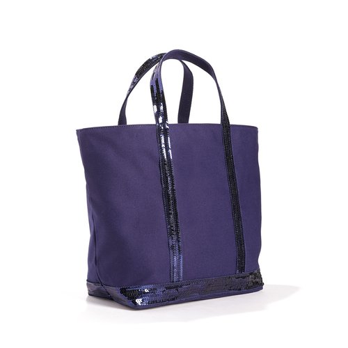 Cabas moyen en toile et paillettes indigo Vanessa Bruno La Redoute