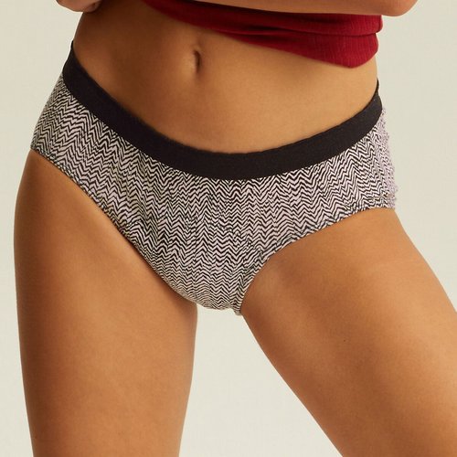 Culotte menstruelle fleur de coton flux moyen Variance imprime peau de bete La Redoute