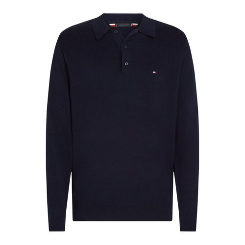 Cotton cashmere polo jumper sweater Tommy Hilfiger La Redoute
