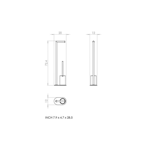 Brosse WC Cosmic NEA Noir Mat - Design Minimaliste, Acier Inoxydable | Dimensions 95x95x370 Mm