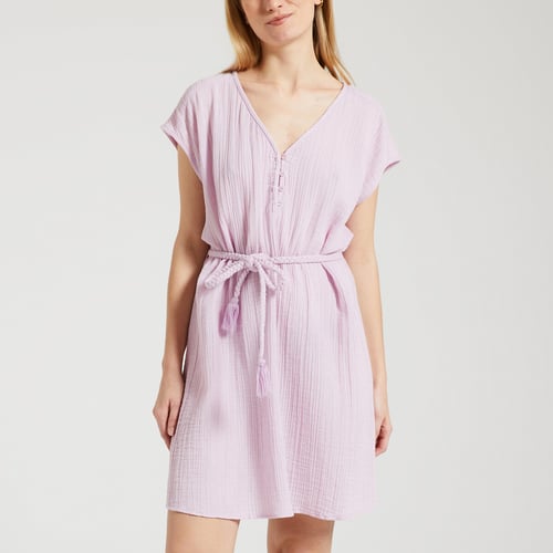 Robe Femme Satin Manches Longues Ceinture - Style Gypsy Rose Multicolore - Neuve Avec étiquettes - Tailles Multiples