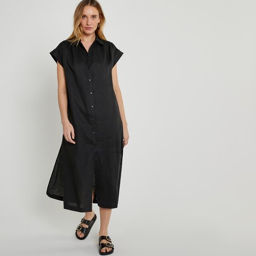 Robe chemise signature longue en lin La Redoute Collections La Redoute