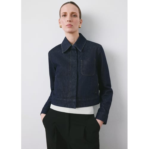 Veste Jean Femme MNG Bleu Foncé Délavé - Taille XL, 2 Boutons - Occasion Très Bon État