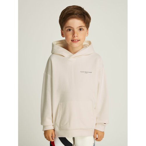 Sweat à capuche en coton à motif logo Blanc - Sweatshirts et Maille Enfant | FR