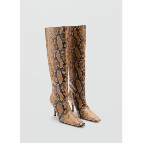 Bottes hautes cuir en imprime serpent