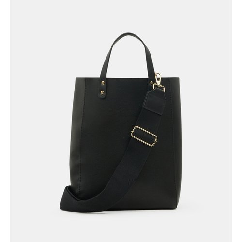 Sac cabas vertical ema et sa pochette graine noir Galeries Lafayette La Redoute