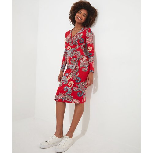 Vestido de punto con cuello en pico y estampado paisley rojo Joe Browns La Redoute