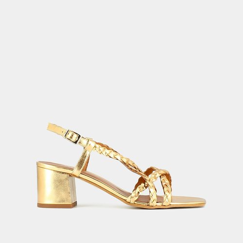 Sandales en cuir tresse vali Jonak dore La Redoute