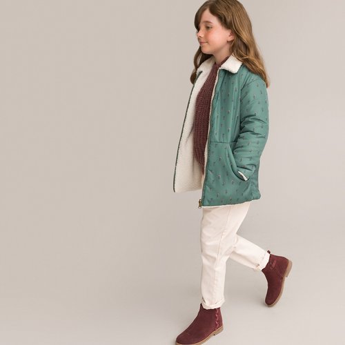Manteau chaud reversible La Redoute Collections vert ecru La Redoute