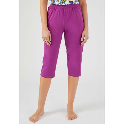 Pantacourt de pyjama pur coton peigne rose violet Damart La Redoute
