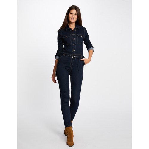 Combinaison boutonnee en jean Morgan brut La Redoute