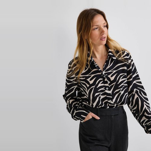 Chemise manches longues imprimee en soie