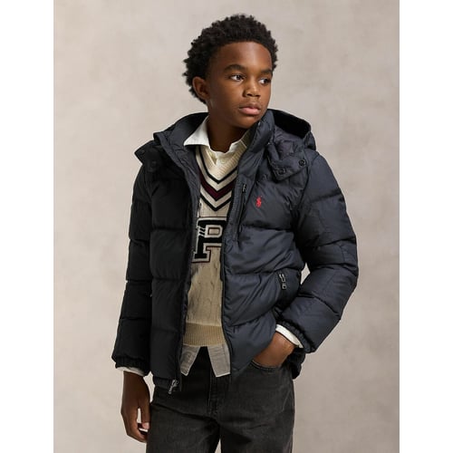 Doudoune Garçon à Capuche Avec Lunettes Colorées - Manteau Hiver Enfant Coupe-Vent Matelassé