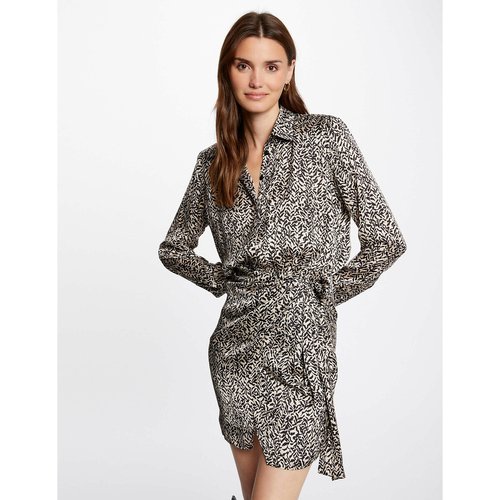 Robe portefeuille imprime animalier courte ecru noir Morgan La Redoute