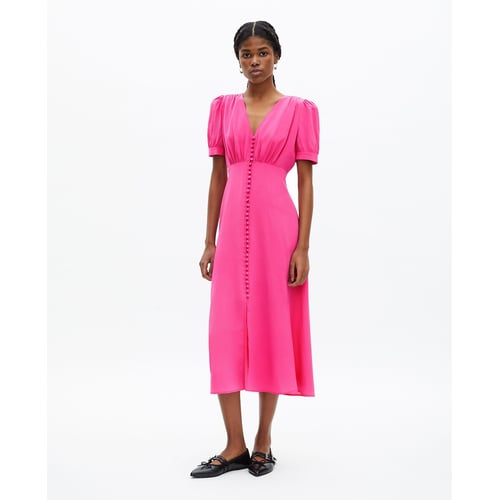 Robe Fluide The Kooples Taille 36/38 - Motif Floral Marron - Neuf Jamais Porté