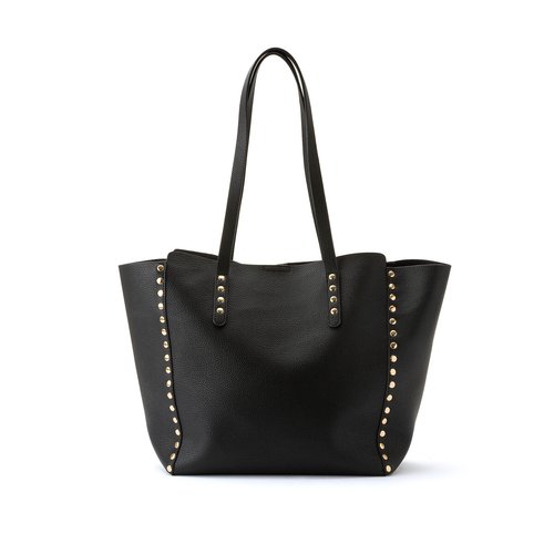 Sac a main cabas effet graine noir La Redoute Collections La Redoute