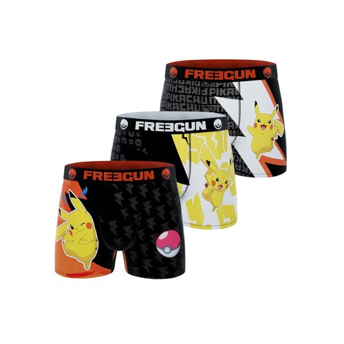Boxers pokemon pikachu lot de 3 v764594 jaune noir Freegun La Redoute