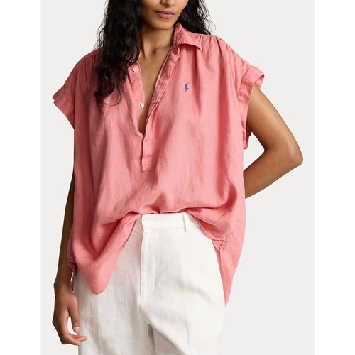 Linen short sleeve blouse pink Polo Ralph Lauren La Redoute