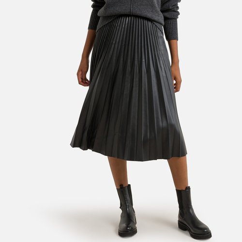 Jupe plissee mi longue flor Suncoo noir La Redoute