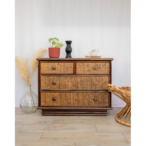 Commode en rotin 3 tiroirs L100 cm LUWAK
