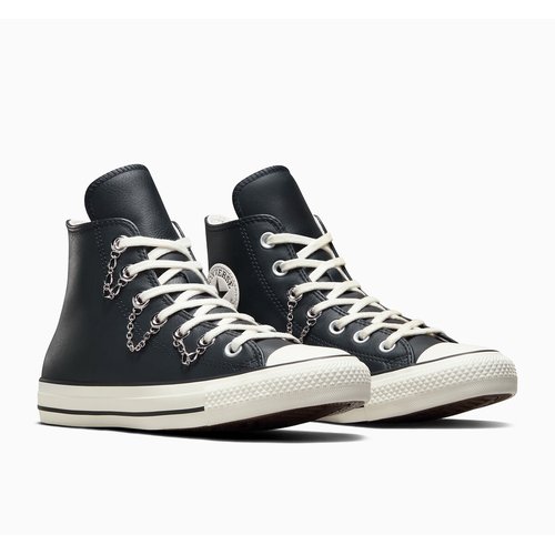 All star hi premium party high top trainers in leather black Converse La Redoute