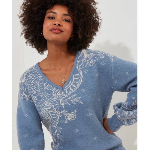 Pull col v cachemire bleu Joe Browns La Redoute
