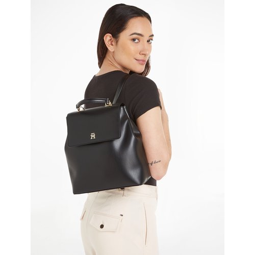 Fold over flap backpack black Tommy Hilfiger La Redoute