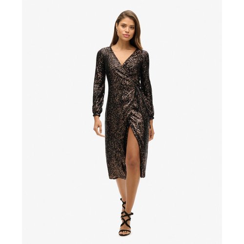 Robe portefeuille longue a sequins