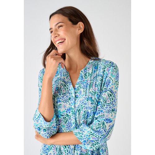 Tunique BALSAMIK Bleu Ciel Taille 54 (large) – 100% Coton Crépon Manches Tombantes