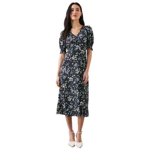 Robe Bleue Dorothy Perkins Femme - Taille 14 - Manches Courtes - Neuf Avec étiquettes