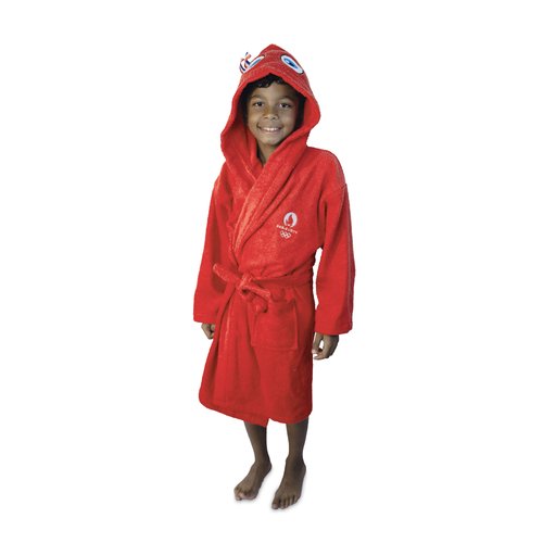Peignoir enfant 100 coton JO MASCOTTE OLYMPIQUE ALLEZ