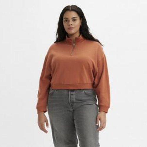 Cropped half zip sweatshirt in cotton mix orange Levi S Plus La Redoute