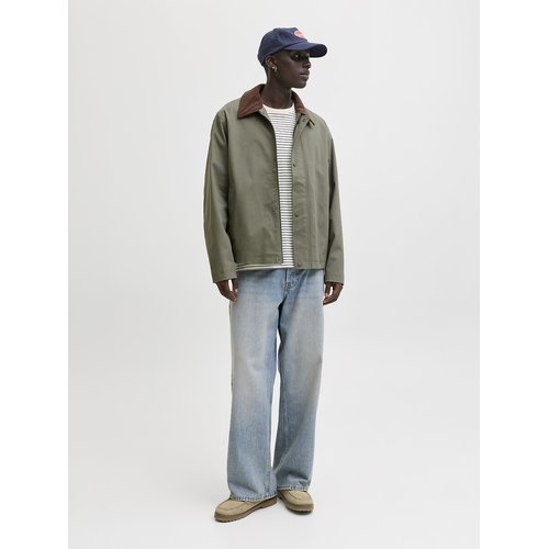 Corduroy collar utility jacket, olive, Jack & Jones | La Redoute