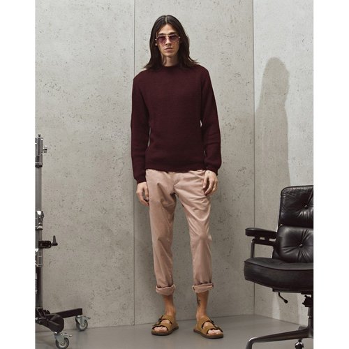 Pull en laine et polyester a col rond twist rouge bordeaux Chevignon La Redoute