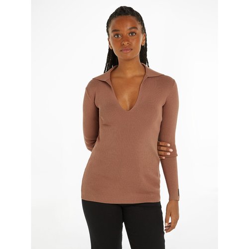 Calvin klein v neck long sleeve cheap
