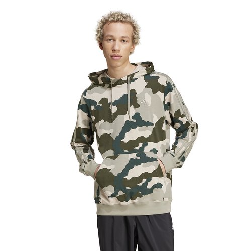 Camo print hoodie in cotton mix Adidas Sportswear La Redoute