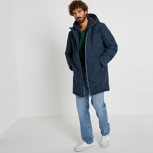 Long mid season windbreaker with hood navy blue La Redoute Collections La Redoute