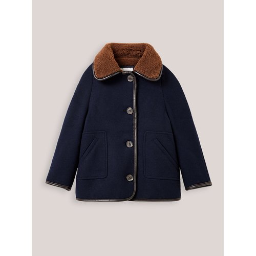 Manteau double sherpa bleu Cyrillus La Redoute