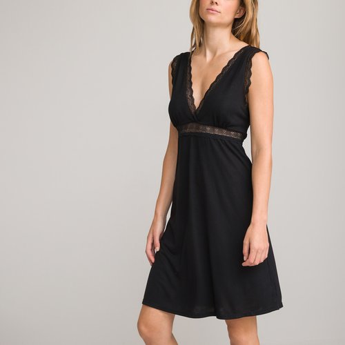 Lace detail sleeveless nightdress La Redoute Collections La Redoute