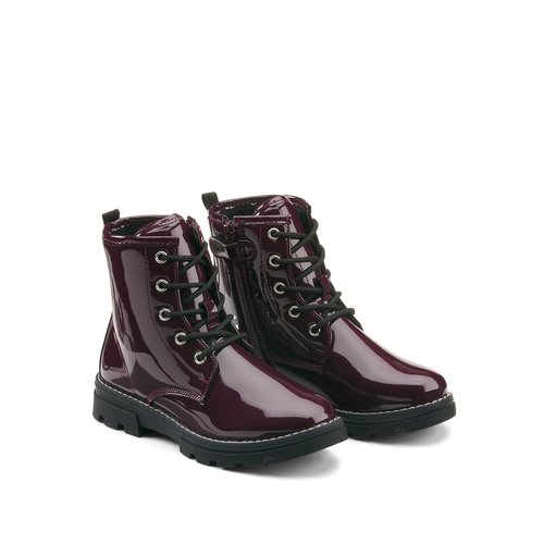 Bottines bordeaux vernis clearance