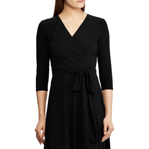 Carlyna wrapover dress black Lauren Ralph Lauren La Redoute