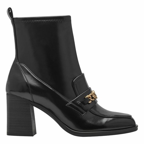 Tamaris black leather ankle boots sale
