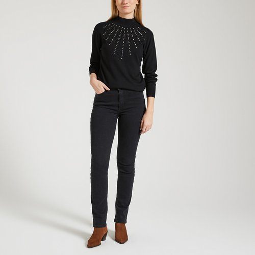 Pull a strass col cheminee noir Naf Naf La Redoute