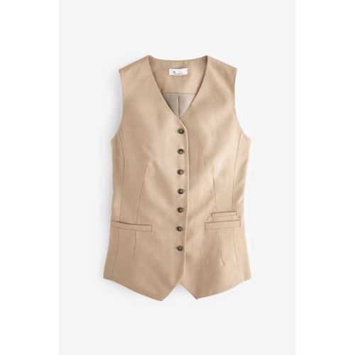 Gilet de costume long ajuste premium marron mink Next La Redoute