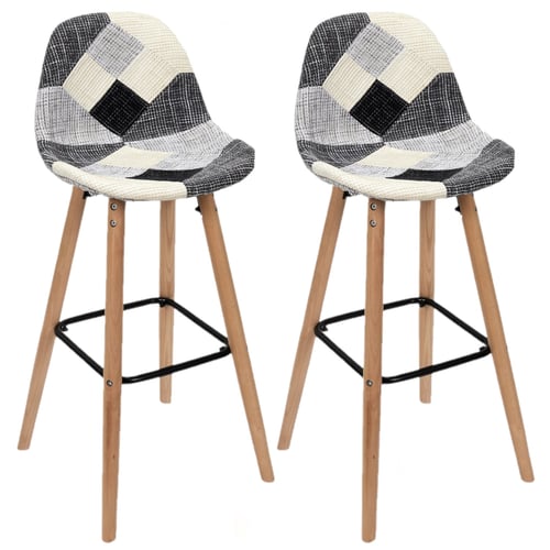 Poceacles Lot De 2 Housse De Tabouret De Bar Rondes - Motif Feuilles De Palmier Tropicales - Taille M (33-38,1 Cm) Avec Bandes Élastiques Antidérapantes