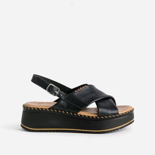 Sandales compensees tifen noir Texto La Redoute