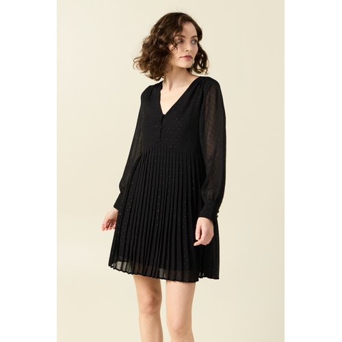 Robe evasee plissee noir Bonobo La Redoute