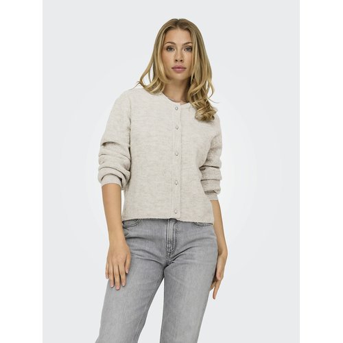 Grey crew neck cardigan top