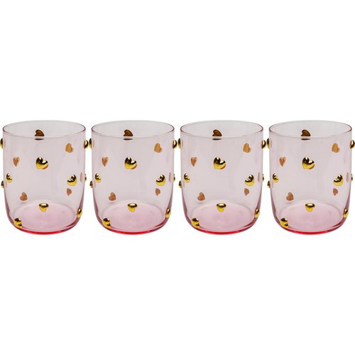 Verres à Eau Party Violets Fleurs - Set De 4 Kare Design 305ml